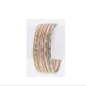 3 Tone Texture Bangles 10PC Set